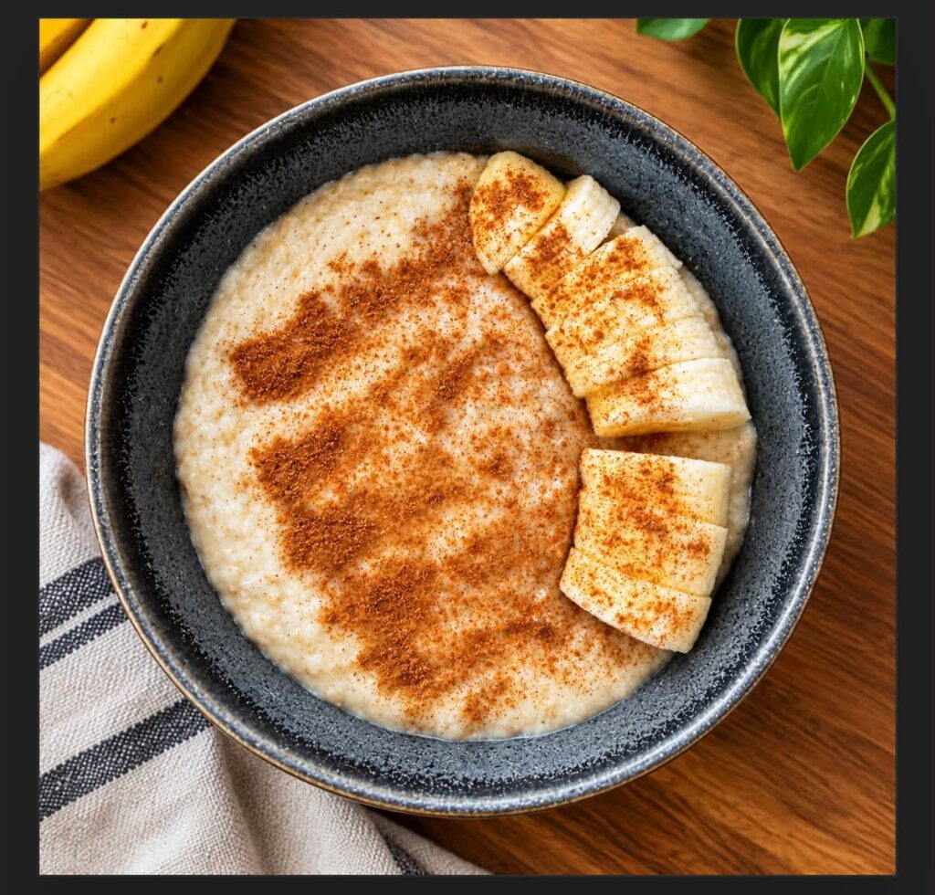 Warm porridge with cinnamon at Brown Bag Sports Cafe